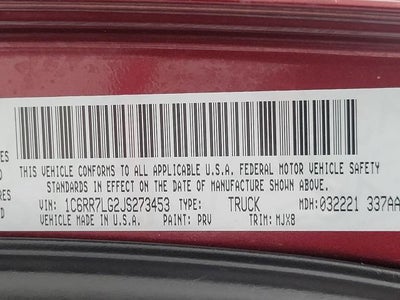 2018 RAM 1500 Big Horn 4x4 Crew Cab 5'7 Box