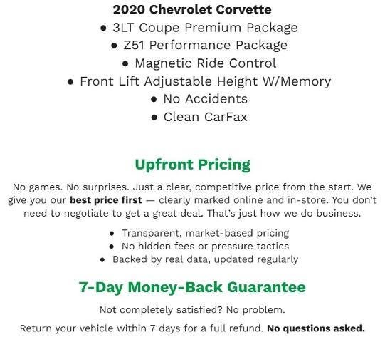 2020 Chevrolet Corvette Stingray 2dr Stingray Cpe w/3LT