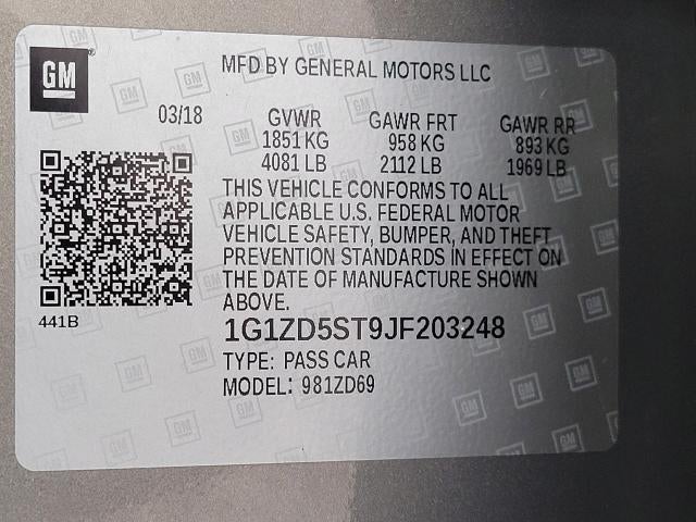 2018 Chevrolet Malibu 4dr Sdn LT w/1LT