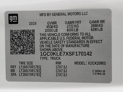 2025 Chevrolet Silverado 2500 HD 4WD Reg Cab 142 Work Truck