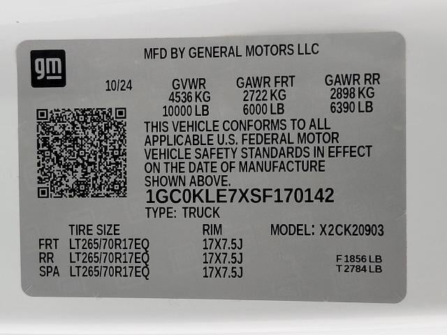 2025 Chevrolet Silverado 2500 HD 4WD Reg Cab 142 Work Truck