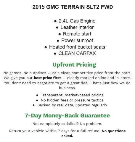 2015 GMC Terrain FWD 4dr SLT w/SLT-2