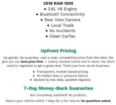 2018 RAM 1500 Big Horn 4x4 Crew Cab 5'7 Box