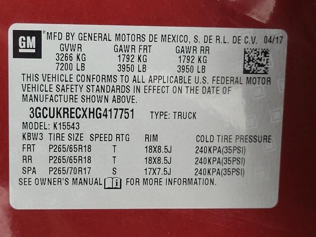 2017 Chevrolet Silverado 1500 4WD Crew Cab 143.5 LT w/1LT