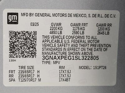 2025 Chevrolet Equinox AWD 4dr LT w/2LT