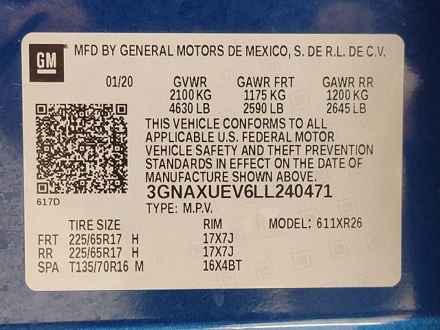 2020 Chevrolet Equinox AWD 4dr LT w/1LT