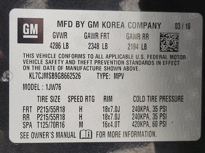 2016 Chevrolet Trax FWD 4dr LTZ