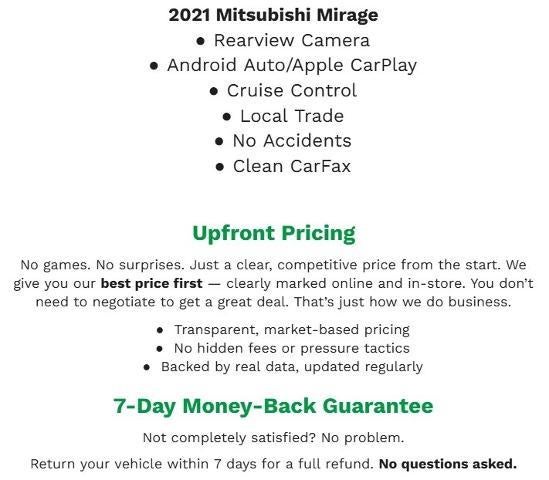 2021 Mitsubishi Mirage ES CVT