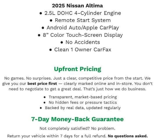 2025 Nissan Altima SV FWD