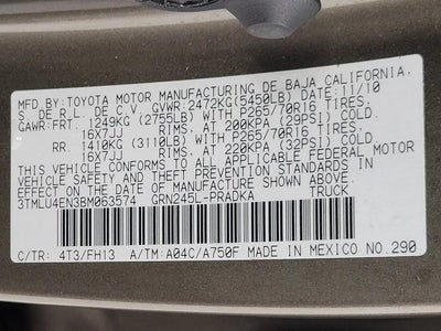 2011 Toyota Tacoma Pickup 4D 5 ft