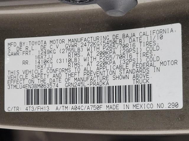 2011 Toyota Tacoma Pickup 4D 5 ft