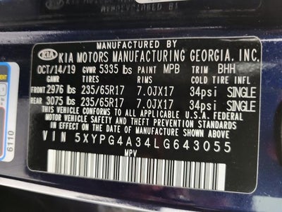 2020 Kia Sorento 2.4L LX