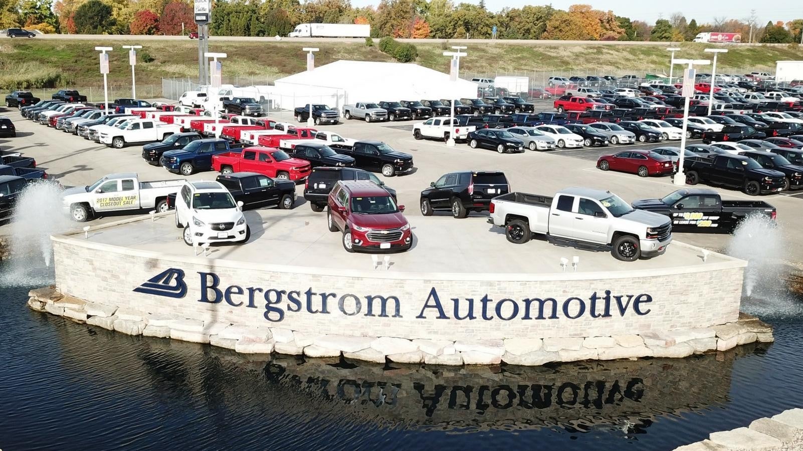 Bergstrom Chevrolet Buick of Neenah dealership aerial view in Neenah WI